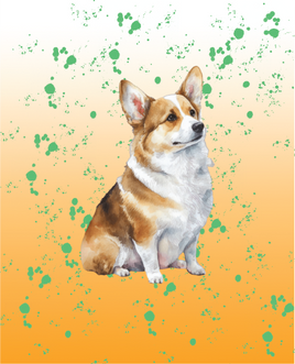 Printed Vinyl Panel 8.5x10.5 Corgi