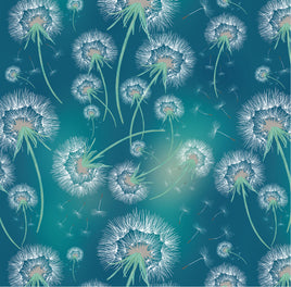 Dandelions on Dusty Blue