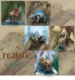 zipper bag panels Realistic Dinos