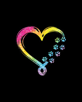 Printed Vinyl Panel 8.5x10.5 Dog Paw Glitter Rainbow