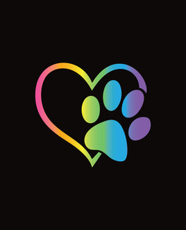 Printed Vinyl Panel 8.5x10.5 Dog Paw Rainbow