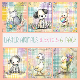 8.5x10.5 Panel Easter Animals 6 Pack