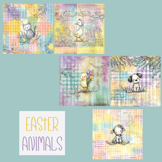 zipper bag panels Easter Animals