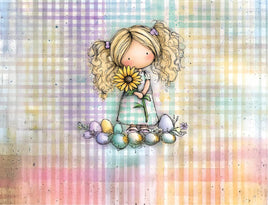 Tote Panel Easter Girl Blonde Hair