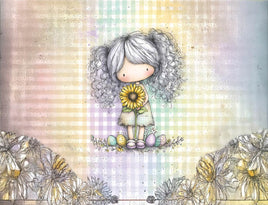 Tote Panel Easter Girl Silver Hair