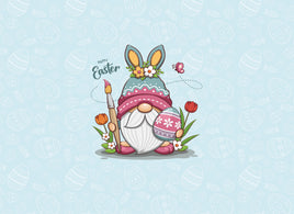 Tote Panel Easter Gnome on Blue