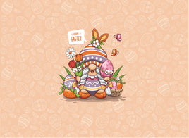 Tote Panel Easter Gnome on Orange