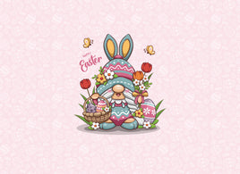 Tote Panel Easter Gnome on Pink