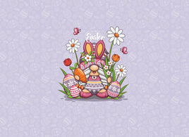 Tote Panel Easter Gnome on Purple