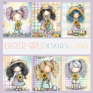 8.5x10.5 Panel Easter Girls 6 Pack