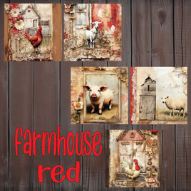 zipper bag panels NEW STYLE Farmhouse Red