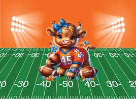 Tote Panel Football Cow Blue and Orange