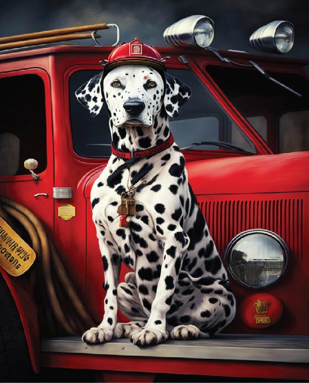 Printed Vinyl Panel 8.5x10.5 Fire Dog| Glitterbugfairy