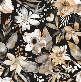 Floral Earth Tones on Black