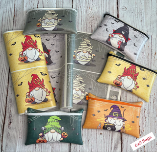 zipper bag panels Halloween Gnomes