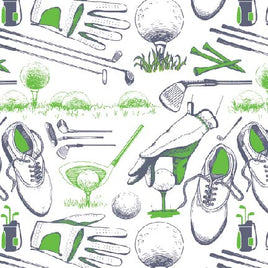 Golf Green on White