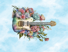 Tote Panel Guitar Floral