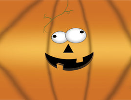 Tote Panel Halloween Googly Pumpkin