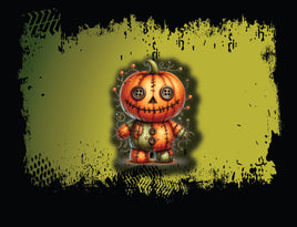 Tote Panel Halloween Voodoo Guys Pumpkin Head