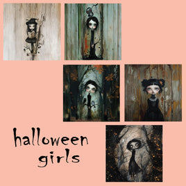 zipper bag panels Halloween Girls