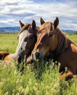 Printed Vinyl Panel 8.5x10.5 Horses on Farm