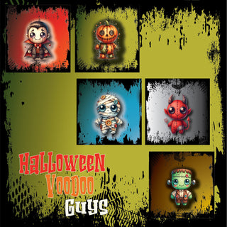zipper bag panels  Halloween Voodoo Guys