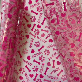 Clear dog woof pink TPU