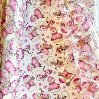 Clear Pink Snowman TPU