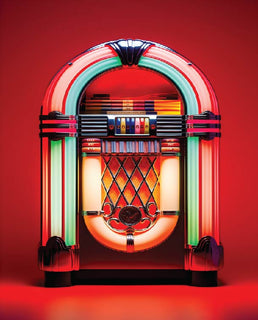 Printed Vinyl Panel 8.5x10.5 Jukebox on Red