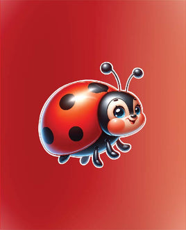 Printed Vinyl Panel 8.5x10.5 Ladybug on Red Ombre