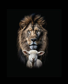 Printed Vinyl Panel 8.5x10.5 Lion and Lamb