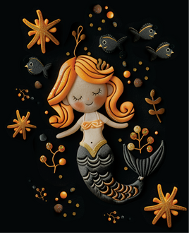 Printed Vinyl Panel 8.5x10.5 Midnight Mermaid