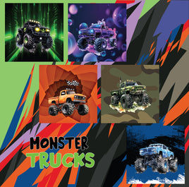 zipper bag panels NEW STYLE Monster Trucks