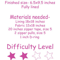 Sewing Pattern Double Zip Bag