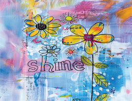 Tote Panel Positive Words Shine on Blue