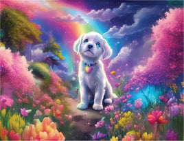 Tote Panel Puppy Rainbow