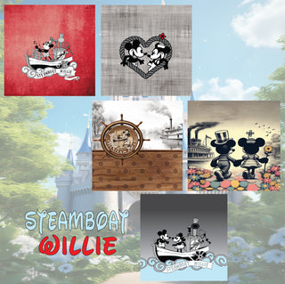 zipper bag panels Steamboat Willie