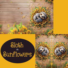 Notebook Cover-7.5x9.75 in Sloth & Sunflowers