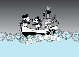 Tote Panel Mickey and Minnie on the Boat
