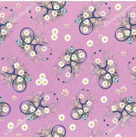 Stethoscope Floral on Pink