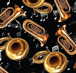 Marching Band Tuba Madness on Black