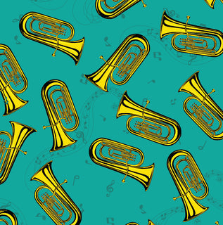 Marching Band Tubas on Teal