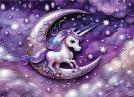 Tote Panel Unicorn Purple Moon