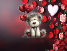 Tote Panel Valentine Stuffy with Balloons