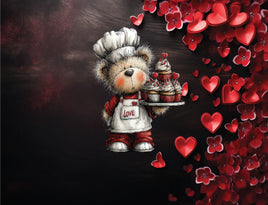 Tote Panel Valentine Stuffy with Cupcakes