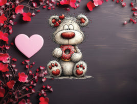 Tote Panel Valentine Stuffy with Donut