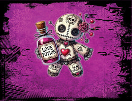 Tote Panel Valentine Voodoo Guy on Magenta