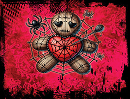 Tote Panel Valentine Voodoo Guy on Red