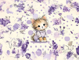 Tote Panel Violet Kitty