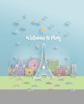 Printed Vinyl Panel 8.5x10.5 Welcome to Paris